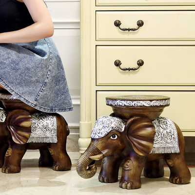 创意招财大象换鞋凳子风水摆件家居饰品客厅树脂工艺品欧式装饰品