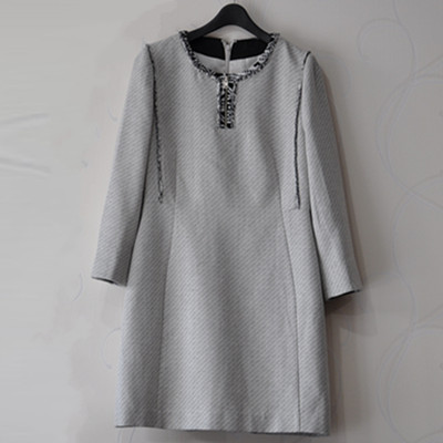 2015女装秋款连衣裙olive des oliv*棉麻气质修身复古七分袖