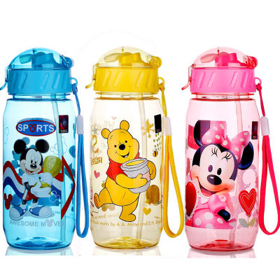 【天天特价】儿童夏季水壶宝宝杯带吸管400ML手提小孩喝水瓶防漏