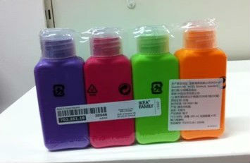 宜家代购尤塔卡瓶子 旅游随身瓶 分装瓶塑料瓶 多色 4件