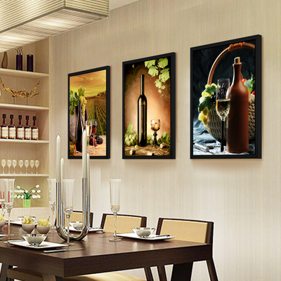 餐厅经典装饰画现代简约欧式客厅背景墙挂画饭厅组合有框酒吧壁画
