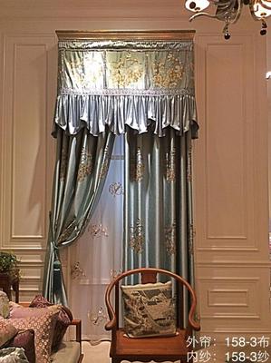 热卖中式古典遮光高档高精密色织提花成品窗帘定制客厅卧室书房