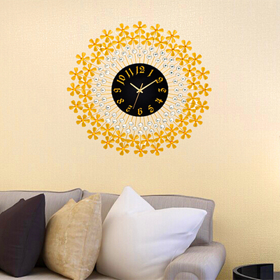 天美达 大号客厅欧式花瓣挂钟 豪华现代时尚创意个性壁钟 大挂表