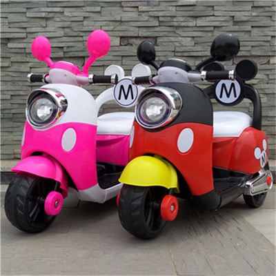 包邮米奇儿童摩托车儿童电动车宝宝可坐玩具三轮电动童车电瓶车