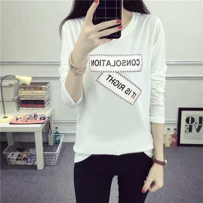 包邮2016年秋季新款韩版长袖女式T恤学生打底衫女装百搭