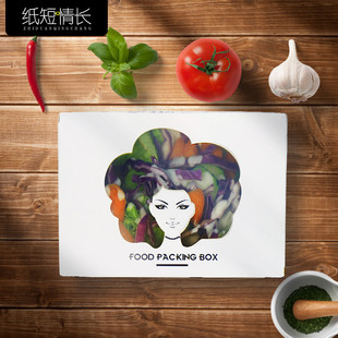 纸短情长 沙拉盒 一次性加厚水果沙拉打包盒寿司外卖便当盒100只