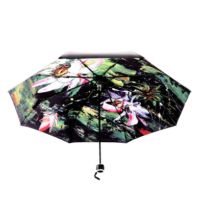拾锦创意太阳伞黑胶小黑伞防紫外线折叠遮阳伞防晒女士三折晴雨伞