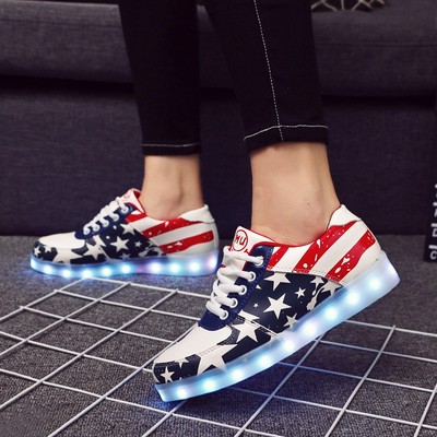 LED七彩发光鞋荧光鞋男女情侣鞋运动鞋充电鞋底会亮的鞋子带灯鞋
