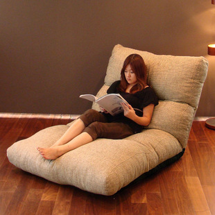 英隆日式简约小户型单人懒人沙发 大型舒适折叠布艺沙发厂家直销