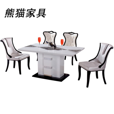 餐桌简约现代韩式餐桌椅组合 餐厅家具旋转大理餐桌田园餐桌 桌子
