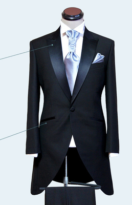 量身定制 定做男士西服套装 高级黑色燕尾服 高支毛料 上海实体店