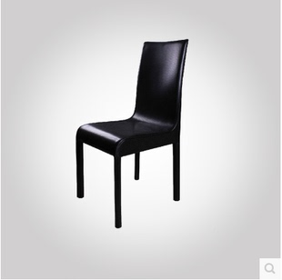 简约时尚餐椅 家用现代椅餐椅组合餐厅餐桌椅子黑色 皮椅简约餐椅