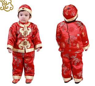 2015宝宝棉服套装1-3岁新年婴儿汉服百日周岁礼服儿童唐装男童冬