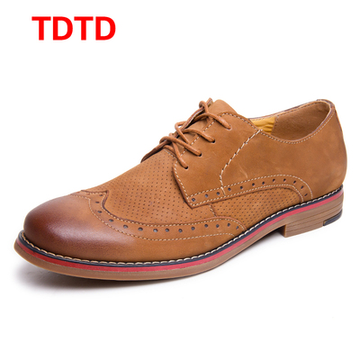 TDTD2015男士商务系带单鞋欧美风雕花布洛克鞋 潮流低帮鞋子