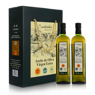 尚特 PDO特级初榨橄榄油1L 礼盒装 原装进口橄榄油食用 送礼