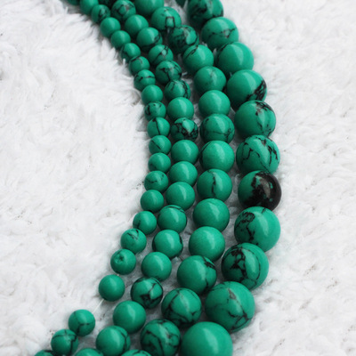 优化绿松石4_6_8_10mm圆珠按条卖 DIY饰品配件批发