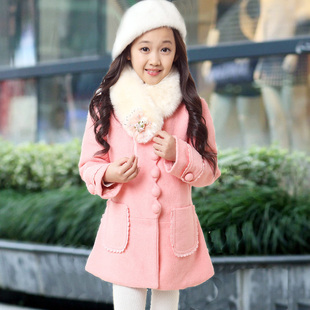 童装2015潮冬装女童毛呢大衣韩版外套中大童儿童加厚羊毛新款外套