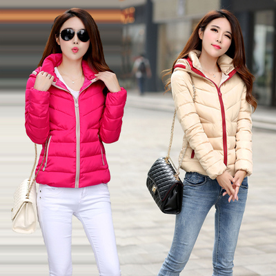 2015年冬季新款女装短款棉服 韩版修身加厚羽绒服棉袄棉衣女外套