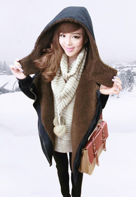 韩版2015冬季女装宽松加棉加厚中长款风衣棉服锟LJ6325