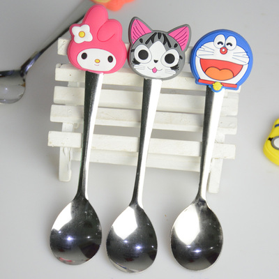 不锈钢勺子调羹创意可爱儿童卡通家用学生韩式汤匙餐具小咖啡勺子