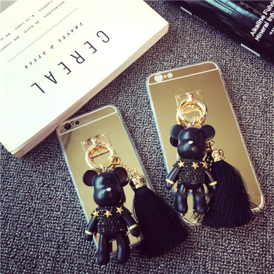 韩国暴力熊五角星流苏镜面手机壳小熊手机套苹果4.7寸iphone6 5.5
