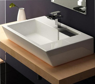 欧式白色卫生间陶瓷方型台上盆 方形洗手盆洗脸盆面盆台盆大尺寸