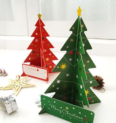 圣诞节庆立体贺卡 圣诞树 DIY精美卡片 祝福卡 商务留言卡