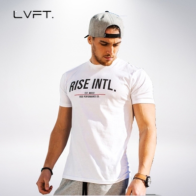 LVFT肌肉兄弟男士健身运动短袖 弹力吸汗紧身休闲速干青年T恤