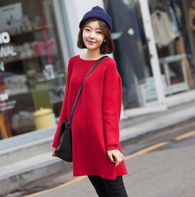 2015秋冬装正品代购韩国孕妇装孕妇红色毛衣打底针织衫 A439