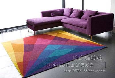 简约现代客厅茶几地毯彩色个性卧室床边飘窗地毯加厚手工定制地毯