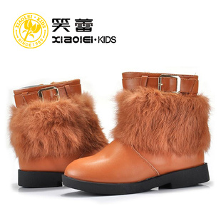 笑蕾童鞋女童2015冬季新款雪地靴中筒靴子