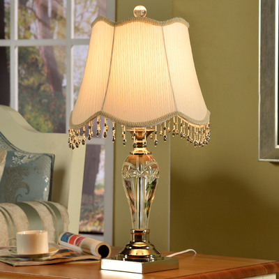 欧式水晶台灯卧室床头灯 现代简约台灯创意时尚 美式奢华装饰台灯