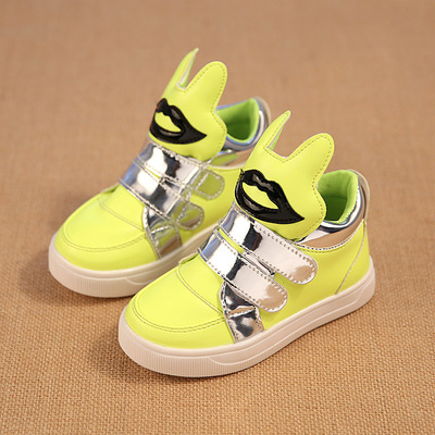 包邮新韩版男童女童鞋儿童运动鞋潮宝宝鞋棉黑色粉色荧光绿橡胶PU