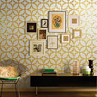 B003金色马赛克瓷砖拼图 电视沙发卫生间背景墙贴 简约欧式定制