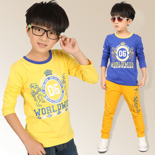 热销童装批发厂家直销 中大童 2015春季新款韩版儿童衣服 长袖T恤