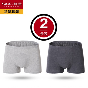 sxx2条装 男士内裤平角裤夏季莫代尔棉质超薄无痕性感青年四角裤