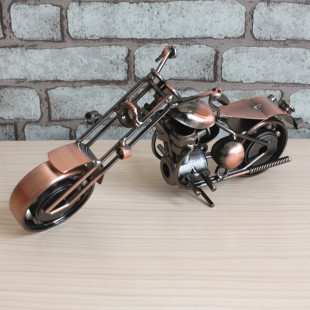 哈雷铁艺摩托车模型 超现代机车摆件 送男生礼品生日礼物摄影道具