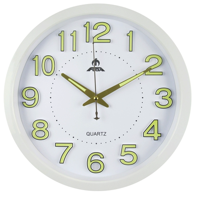 富达简约13英寸夜光挂钟 客厅静音大石英钟 现代时尚创意电子钟表