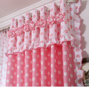 定制儿童窗帘女孩公主房卧室飘窗全遮光田园韩式粉色成品窗帘特价
