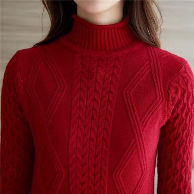 2016秋冬新款韩版修身显瘦长袖半高领毛衣针织衫女