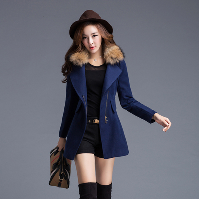 2015新款秋冬装毛呢大衣女冬天外套修身显瘦韩版中长款羊毛呢女装