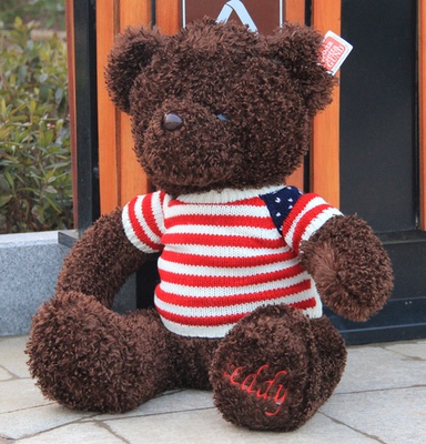 泰迪熊16年畅销款 毛绒玩具穿衣抱抱熊 毛衣熊公仔 生日礼物