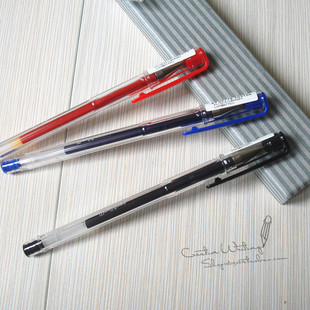 日本三菱中性笔包邮UM-100经典水笔碳素笔0.5mm蓝红色黑色签字笔