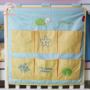 婴儿收纳 婴儿床挂袋 床头收纳袋 宝宝尿片储物袋 床边尿布袋床袋