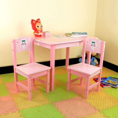 包邮幼儿园桌椅儿童桌椅学习桌套装宝宝卡通书桌椅玩具吃饭桌实木