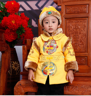 儿童唐装冬装男童婴儿棉衣阿哥装汉服 宝宝棉服套装1-3岁周岁礼服