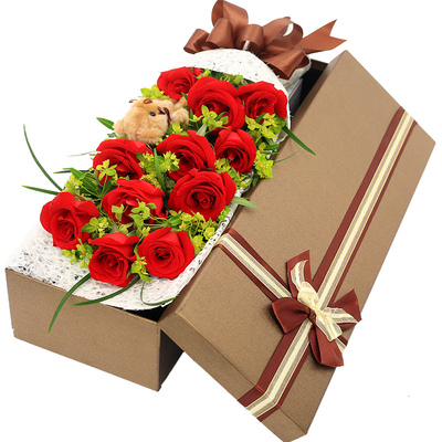 阿杜 鲜花礼盒速递11朵玫瑰花情人节鲜花快递北京上海花店送花同