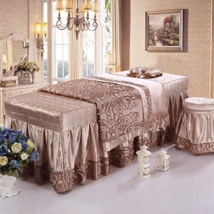 英伦世缘 美容床罩四件套 提花纯棉美体按摩美容院床罩