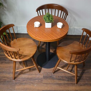 批发复古简约时尚咖啡厅桌椅西餐厅圆桌椅组合休闲甜品茶餐厅桌椅