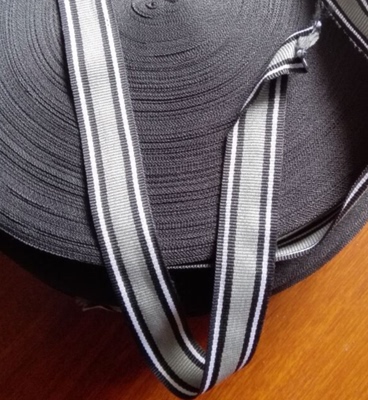 服装敷料涤纶彩色平纹黑白灰色条纹织带2.2cm宽手工材料1.5元2米